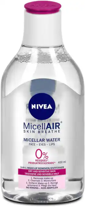 dm Nivea MicellAir Mizellenwasser für trockene und sensible Haut, 400 ml Angebot