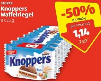 Hofer Knoppers Waffelriegel 8 x 25 g Angebot