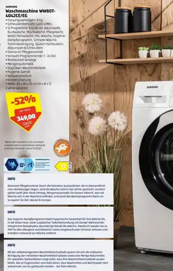 Hofer Waschmaschine WW80T-4042CE/EG Angebot