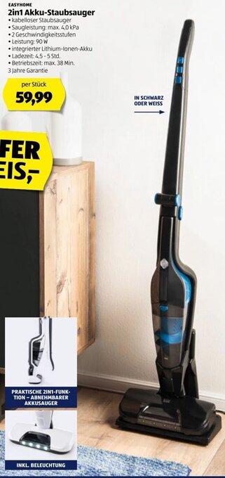 Hofer 2in1 Akku-Staubsauger Angebot