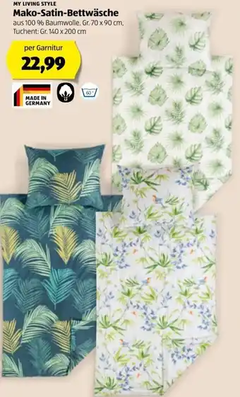 Hofer Mako-Satin-Bettwäsche 70 x 90 cm Angebot