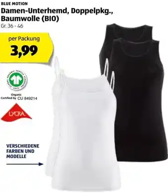Hofer Damen-Unterhemd, Doppelpkg., Baumwolle (BIO) 36-46 Angebot