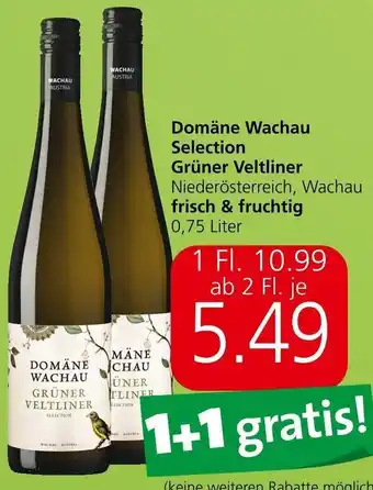 Spar Domäne Wachau Selection Grüner Veltliner 0,75 Liter Angebot