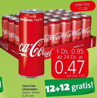Spar Coca Cola Limonaden 0,33 Liter Angebot