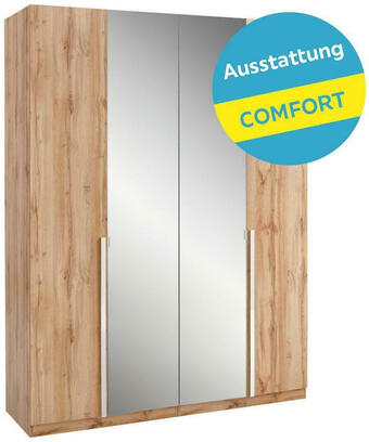 Möbelix Drehtürenschrank mit Spiegel 182,2cm Unit, Eiche Dekor Angebot