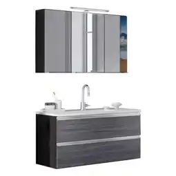 Möbelix Badmöbel-Set 3-Teilig inkl. Led Arezzo B: 100cm, Eiche Dekor Angebot
