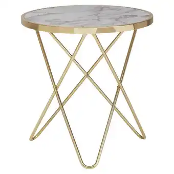 Möbelix Beistelltisch Marmor-Optik Rund, Haripin-Beine Gold Angebot