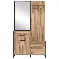 Möbelix Garderobe Hud Eiche Dekor/Grau B: 114 cm mit Spiegel Angebot