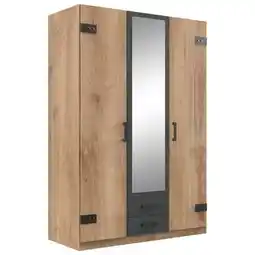 Möbelix Drehtürenschrank mit Spiegel 135cm Liverpool, Eiche Dekor Angebot