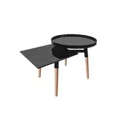 Möbelix Beistelltisch Mit 2 Platten Buttler, Schwarz/Bambus Angebot