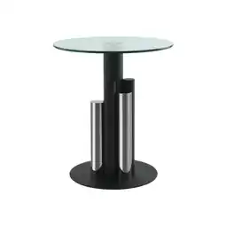 Möbelix Beistelltisch mit Glasplatte Rund Ontario, Klar/Silber Angebot