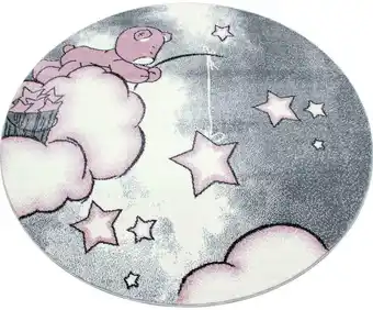 Möbelix Kinderteppich Rund Bär Grau/Weiß/Pink Kids Ø 120 cm Angebot