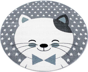 Möbelix Kinderteppich Rund Katze Blau/Grau/Weiß Kids Ø 160 cm Angebot