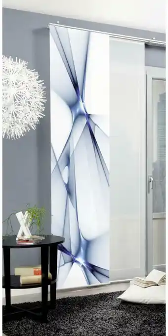 Möbelix Vorhang mit Paneelwagen Franklin B: 60 cm, Blau/Weiß Angebot