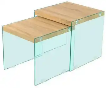 Möbelix Beistelltisch 2er-Set North Naturfarben/Klar Angebot