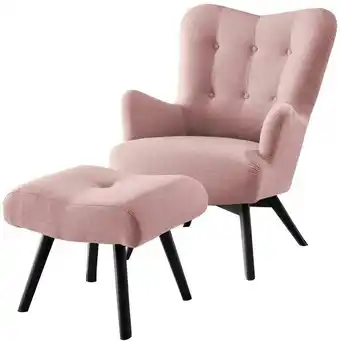 Möbelix Relaxsessel mit Hocker Arndt Webstoff Pink Angebot