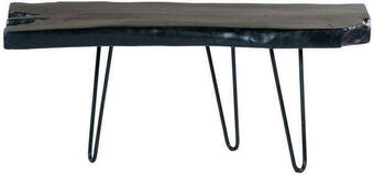 Möbelix Beistelltisch mit Teakholz Platte Woodstock, Schwarz Angebot