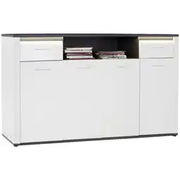 Möbelix Highboard mit Led + Soft-Close B 203,6cm Alassio, Weiß/Matera Angebot