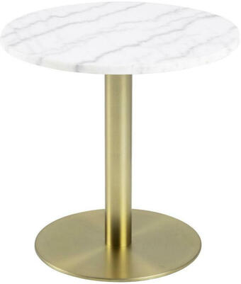 Möbelix Beistelltisch mit Marmorplatte Corby, Messing/Weiß Angebot