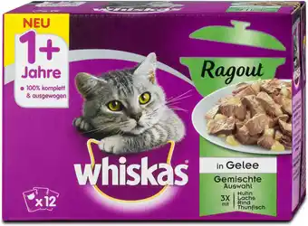 dm whiskas 1+ Jahre Ragout Katzenfutter Gemischte Auswahl in Gelee Angebot