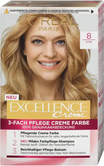 dm L'Oréal Paris Excellence Creme 3-Fach Pflege Creme Farbe - Nr. 8 Blond Angebot
