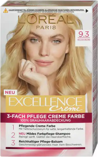 dm L'Oréal Paris Excellence Creme 3-Fach Pflege Creme Farbe - Nr. 9.3 Hellgoldblond Angebot
