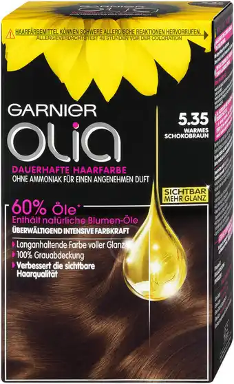 dm Garnier Olia dauerhafte Haarfarbe - Nr. 5.35 warmes Schokobraun Angebot