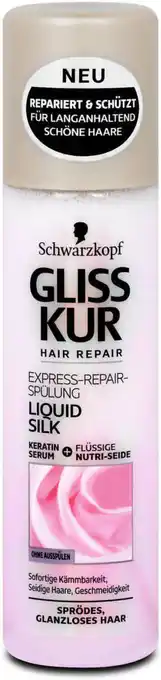 dm Gliss Kur Hair Repair Express-Repair-Spülung Liquid Silk Angebot