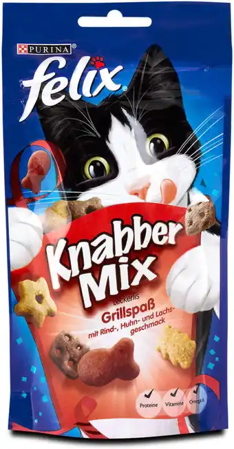 dm felix Knabber Mix Katzensnack Grillspaß Angebot