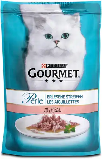 dm Gourmet Perle Erlesene Streifen Katzenfutter mit Lachs Angebot