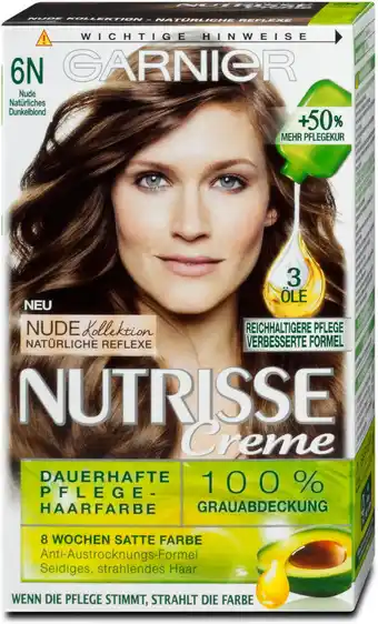 dm Garnier Nutrisse Creme dauerhafte Pflege-Haarfarbe - Nr. 6N Natürliches Dunkelblond Angebot