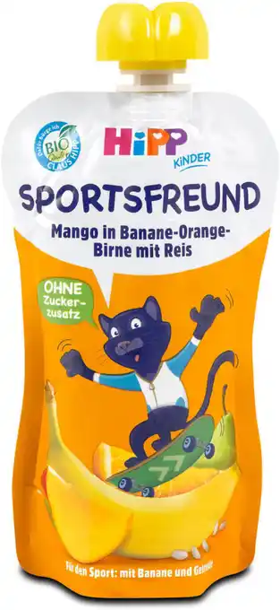 dm Hipp Sportsfreund Mango in Banane-Orange-Birne mit Reis Angebot