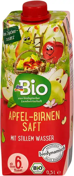 dm dmBio Apfel-Birnen Saft mit stillem Wasser Angebot