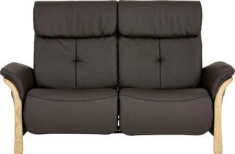 XXXLutz Sofa in Echtleder Schwarz, Eichefarben Angebot