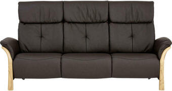XXXLutz Sofa in Echtleder Schwarz, Eichefarben Angebot
