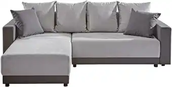 XXXLutz Wohnlandschaft in Chenille, Flachgewebe Hellgrau, Dunkelgrau Angebot