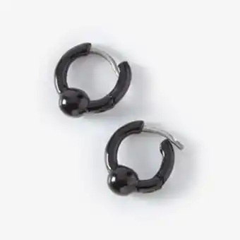 Claire's Black ball huggie hoop earrings Angebot