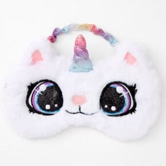 Claire's Furry rainbow caticorn sleeping mask Angebot