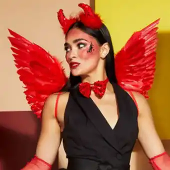 Halloween feather wings - red