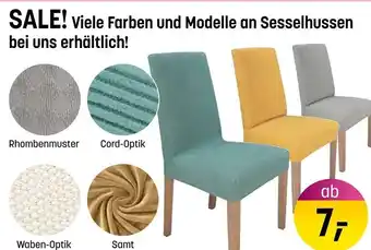 Viele Farben und Modelle an Sesselhussen