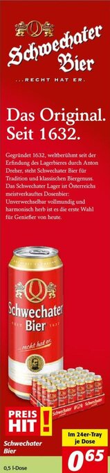 Nah&Frisch Schwechater Bier 0,5 L Angebot