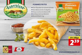 Nah&Frisch Bauernland Pommes Frites 1 kg Angebot