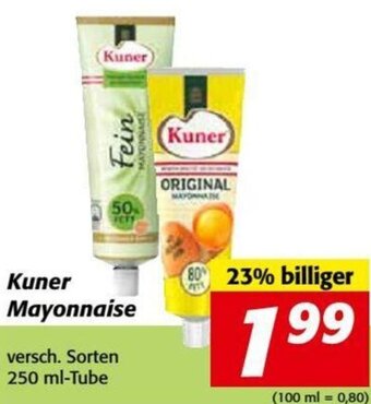Nah&Frisch Kuner Mayonnaise 250 ml Angebot