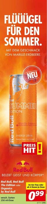 Nah&Frisch Red Bull, Red Bull The Edition oder Organics by Red Bull 250 ml Angebot
