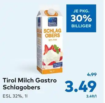 T&G Tirol Milch Gastro Schlagobers 1l Angebot