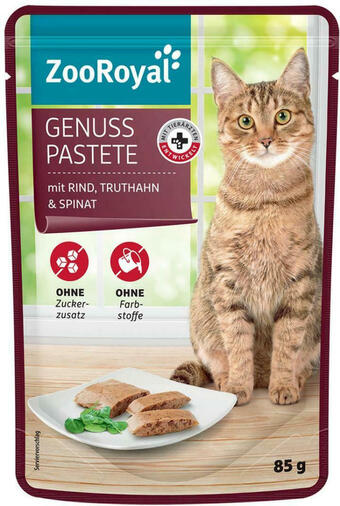 Billa ZooRoyal Genuss Pastete mit Rind, Truthahn & Spinat Angebot