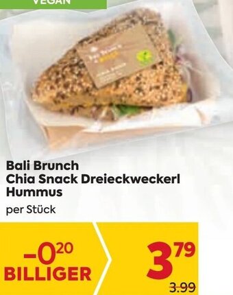 Billa Bali Brunch Chia-Dreiecksweckerl Curry Hummus Angebot