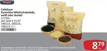 Kastner Callebaut Kuvertüre Milchschokolade, Weiß oder Dunkel 2,5 Kilo Angebot