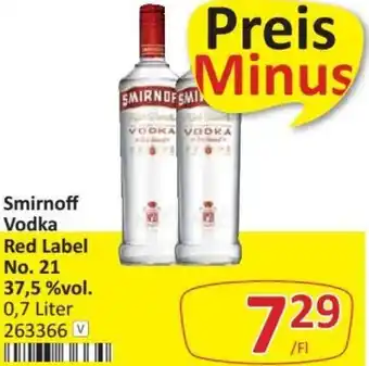 Kastner Smirnoff Vodka Red Label No. 21 37,5%vol. 0,7 Liter Angebot