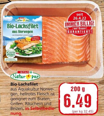 Spar Bio Lachsfilet 200 g Angebot